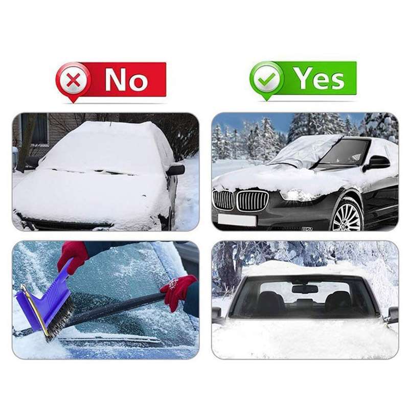 Automobile Silver Coated Cloth Sunshade Snow Shield, Style: Rear Rubber Band