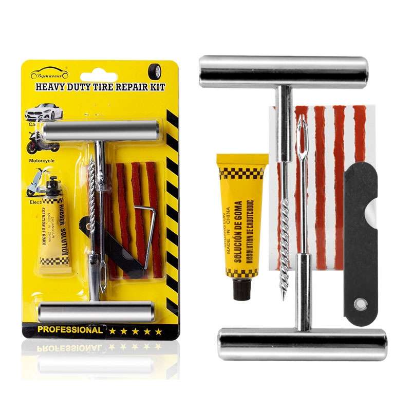 6 In 1 Car Tire Repair Tool Set Motorcycle Vacuum Tire Emergency Fast Repair Toolkit