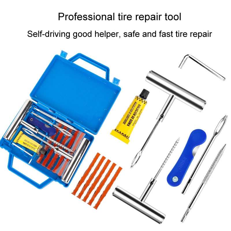 8 In 1 Car Tire Repair Tool Set Motorcycle Vacuum Tire Emergency Fast Repair Toolkit