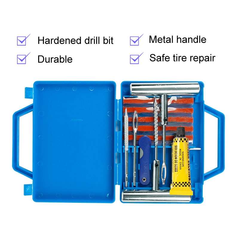 8 In 1 Car Tire Repair Tool Set Motorcycle Vacuum Tire Emergency Fast Repair Toolkit