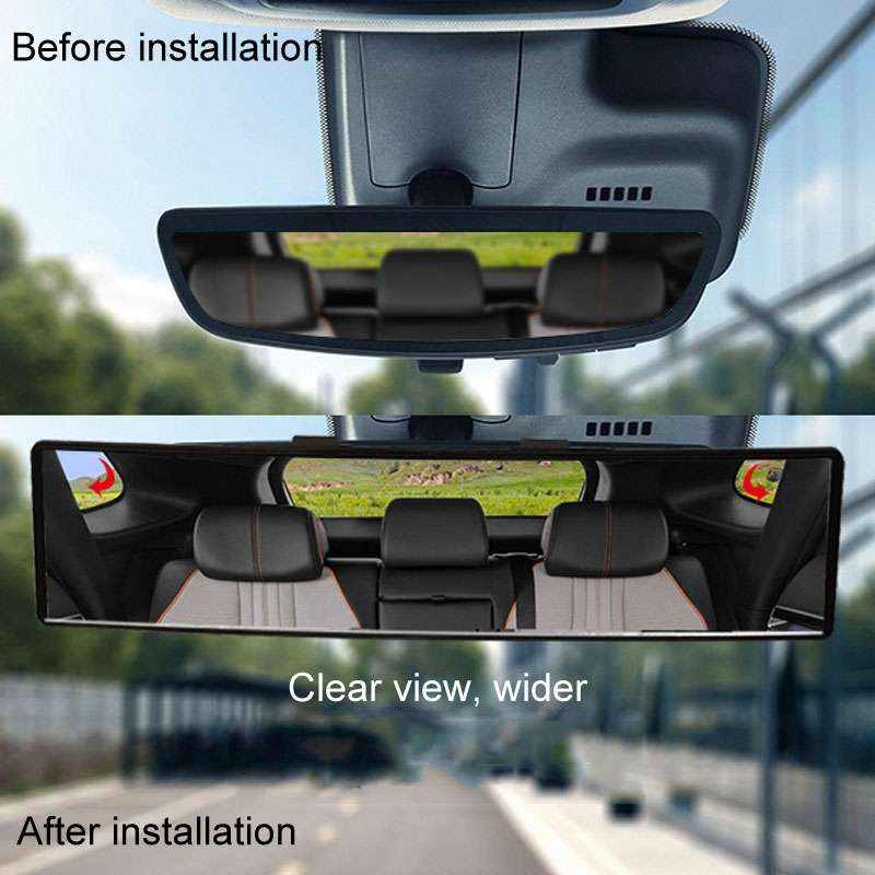 Car Rearview Mirror Snap-on HD Anti-fog Anti-dazzle Wide Angle Curved Mirror, Size: 28.5x7cm