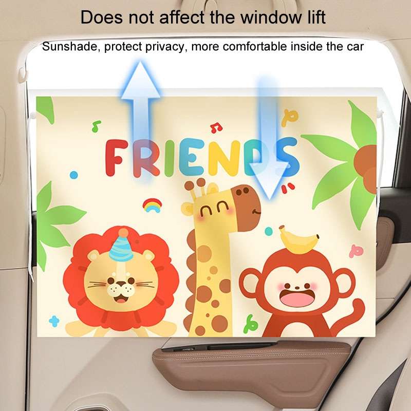 Suction Cup Car Sunshade Children Rear Side Window Insulation Sunscreen Cartoon Car Curtain, Style: