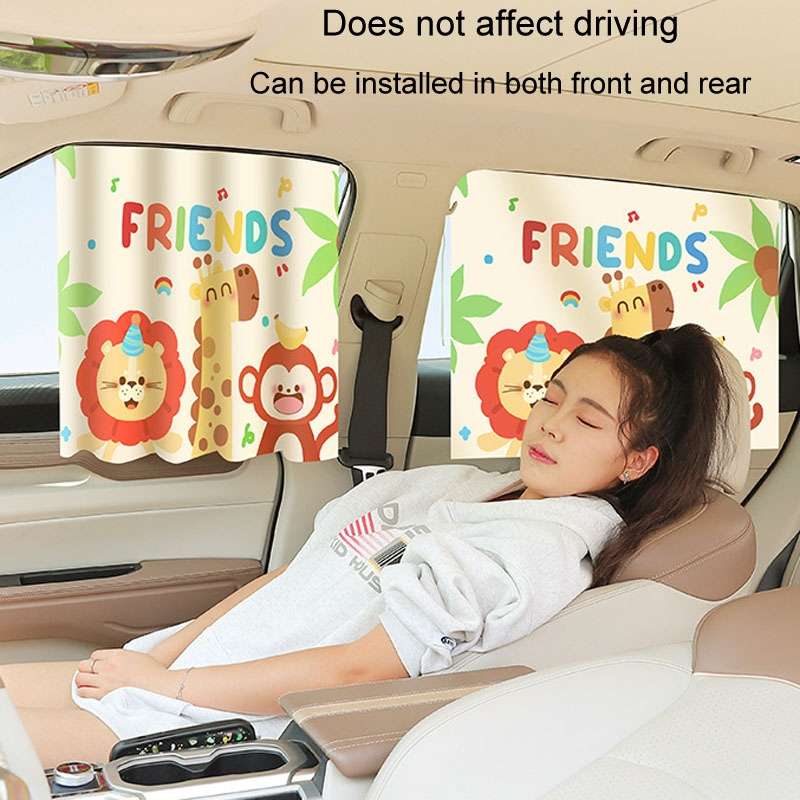 Suction Cup Car Sunshade Children Rear Side Window Insulation Sunscreen Cartoon Car Curtain, Style: