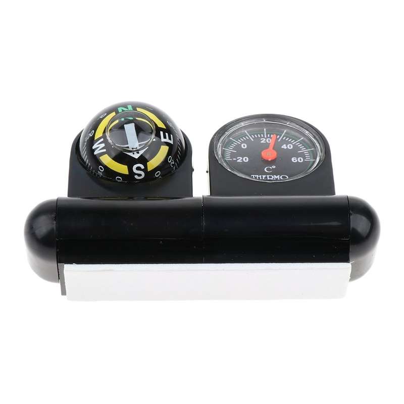 2 In 1 Car Guide Ball Thermometer Adjustable Angle Compass(English Version)