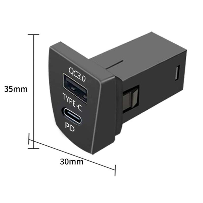 For Toyota RAV4 / WILDLANDER USB-PD Port 60W Fast Charging Modified Car Charger(Non-Destructive Cord