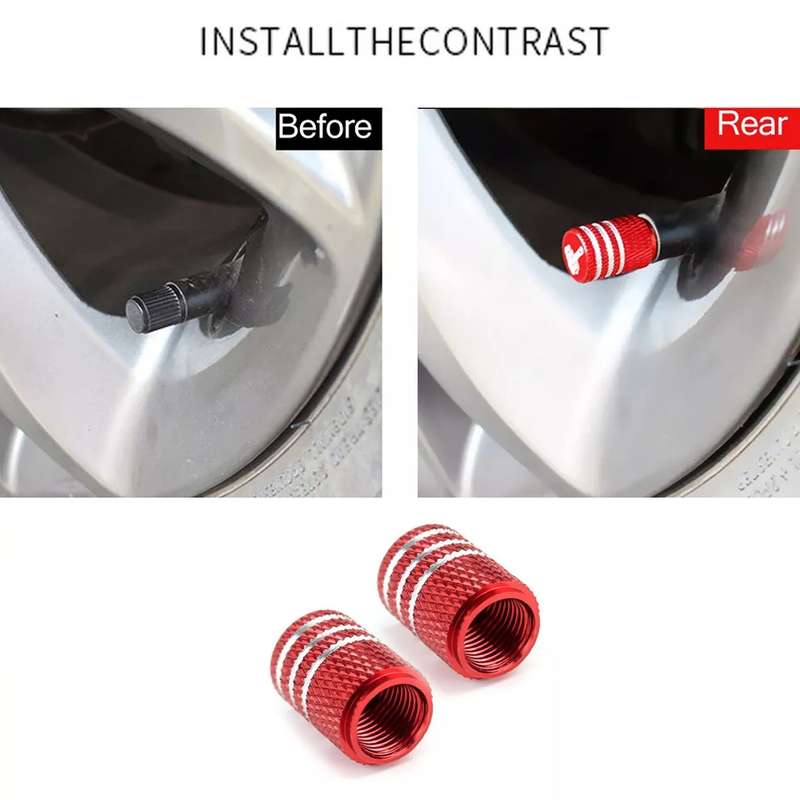 4pcs Laser Ioon Car Tire Modification Universal Valve(Red)
