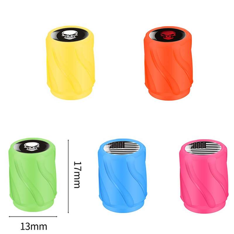 4pcs /Set Luminous Car Motorcycle Tire Modified Valve Cap, Color: Pink Red Skull