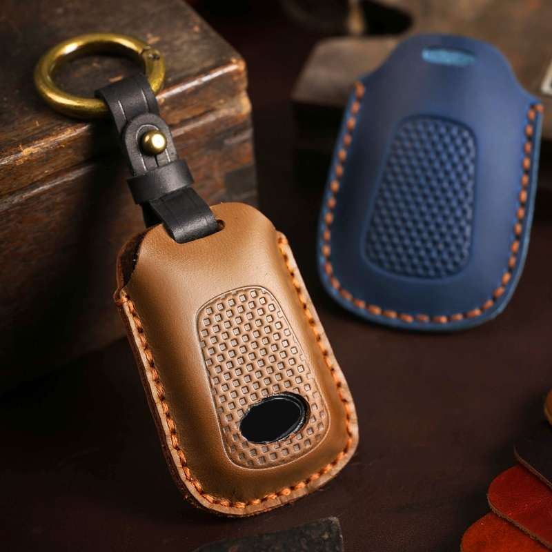 For Kymco S350 Hallmo Motorcycle Smart Remote Control Key Bag(Brown)