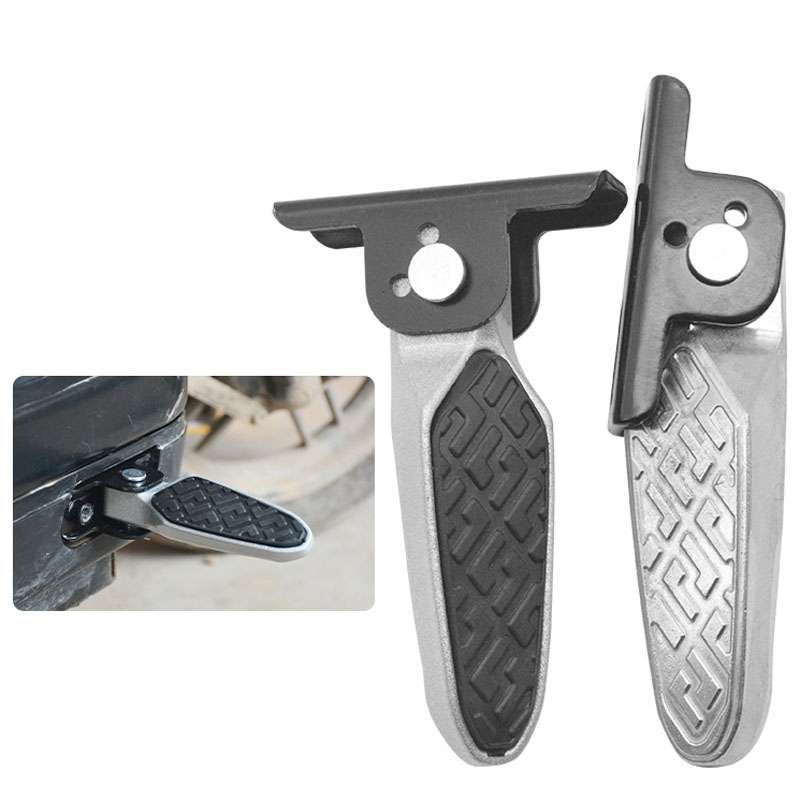 Electric Motorcycle Folding Foot Pegs Modification Pedal Pad Footrests, Style: With Anti-slip Pad