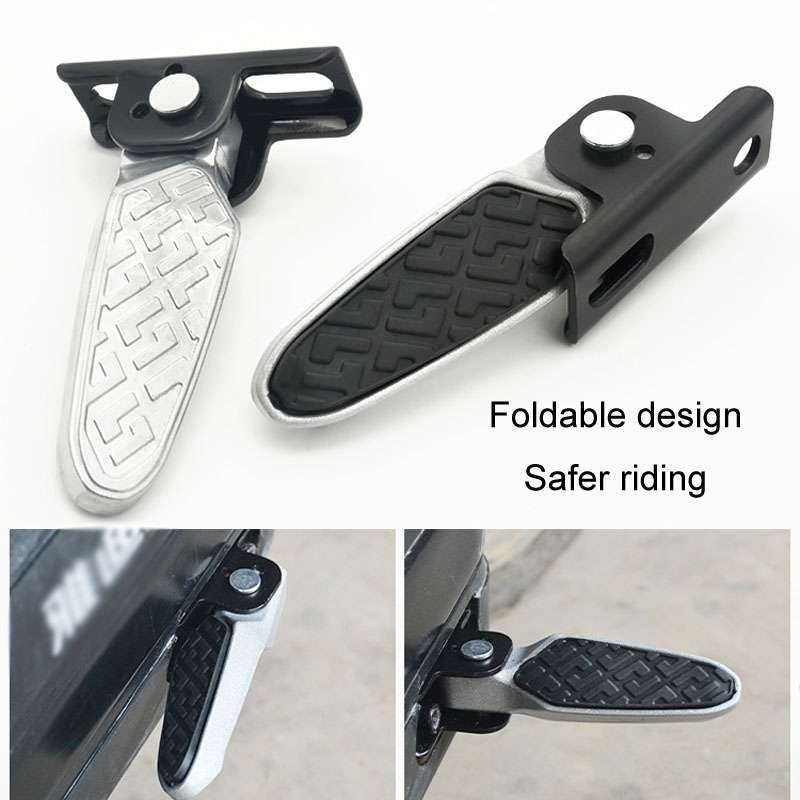 Electric Motorcycle Folding Foot Pegs Modification Pedal Pad Footrests, Style: With Anti-slip Pad