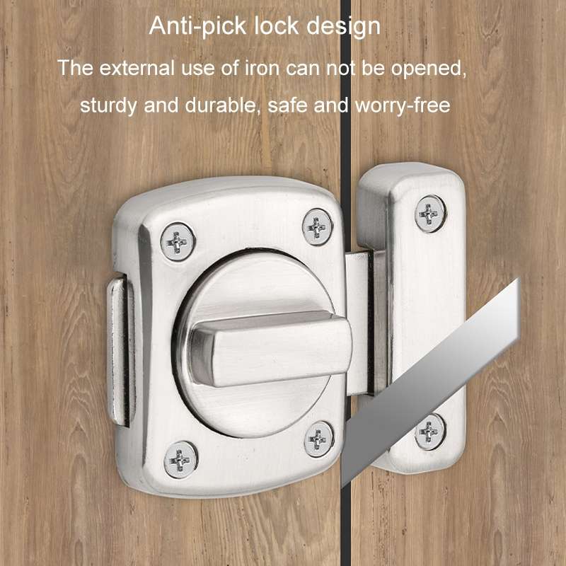 Stainless Steel Rotate Bolt Latch Anti-Theft Security Bathroom Door Lock Spring Latch, Specific