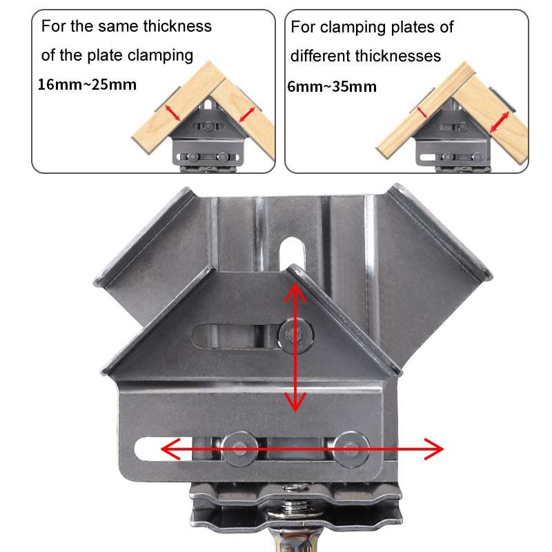 RUITOOL Woodworking Quick Splicing Positioner Stainless Steel Right Angle Fixing Clip, Model: Closed