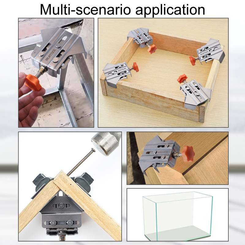 RUITOOL Woodworking Quick Splicing Positioner Stainless Steel Right Angle Fixing Clip, Model: Closed