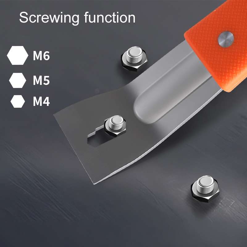 RUITOOL Stainless Steel Pry Bar Multi-Purpose Scraper Woodworking Decoration Non-Slip Nailer(Orange)
