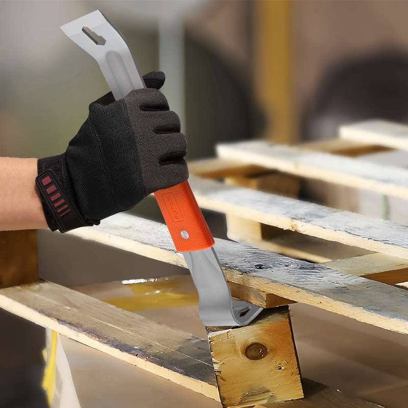 RUITOOL Stainless Steel Pry Bar Multi-Purpose Scraper Woodworking Decoration Non-Slip Nailer(Orange)