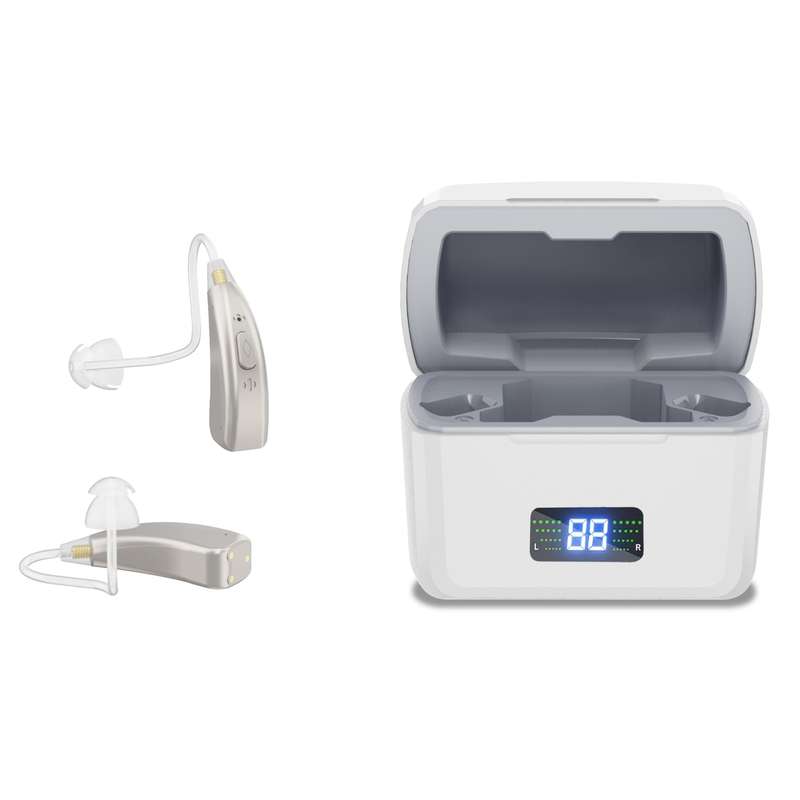 Z-126 Rechargeable Digital Display Hearing Aid Ear-hanging Sound Amplifier(Silver)