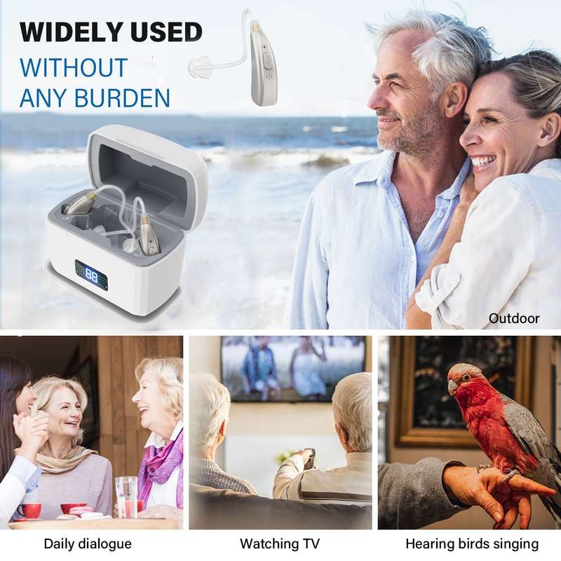 Z-126 Rechargeable Digital Display Hearing Aid Ear-hanging Sound Amplifier(Silver)