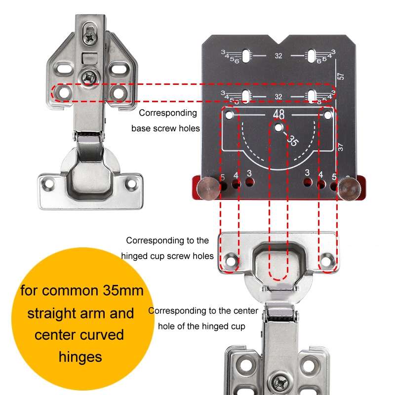 4pcs / Set 35mm Hinge Drilling Locator Hinging Hole Punching Auxiliary Tool, Color: Black
