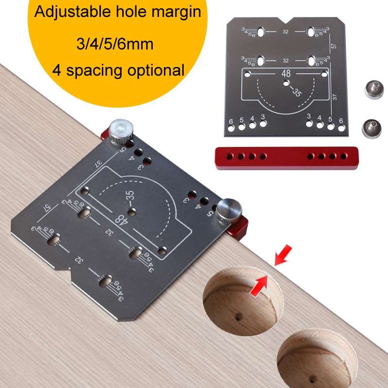 4pcs / Set 35mm Hinge Drilling Locator Hinging Hole Punching Auxiliary Tool, Color: Black