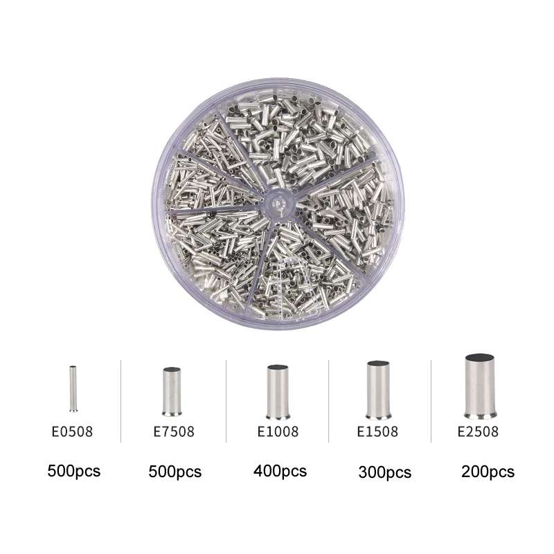 1900pcs /Set Electrical Wiring Tube Type Cold Pressed European Style Pin Set