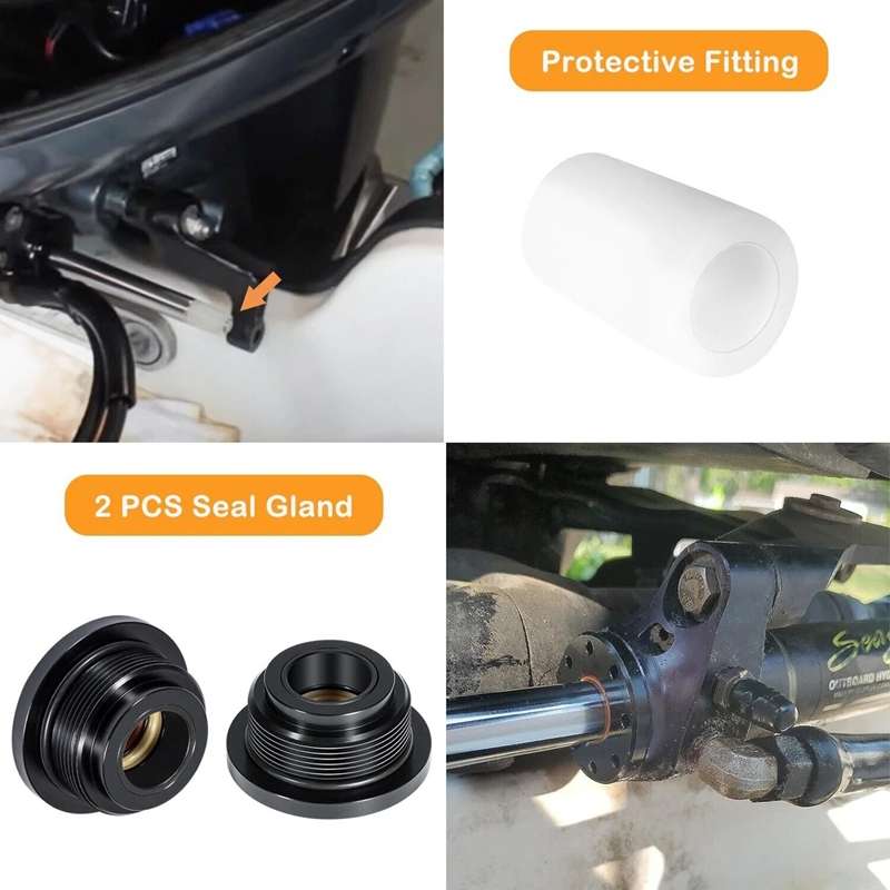 For Seastar HS5157 Boat Front Mount Hydraulic Steering Cylinder Seal Kits Wrench Tool(Orange Inner R