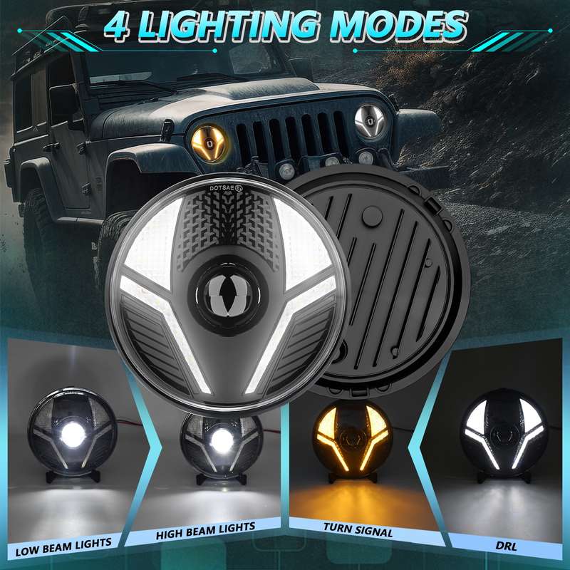 7 inch Beetle Style High-power Car Headlights For Wrangler(R14)