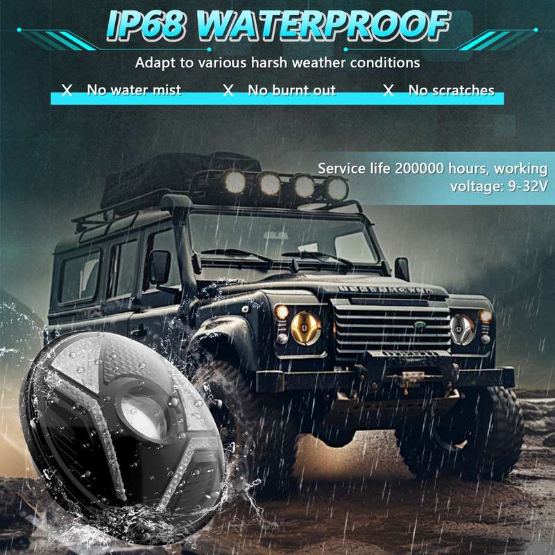 7 inch Beetle Style High-power Car Headlights For Wrangler(R14)