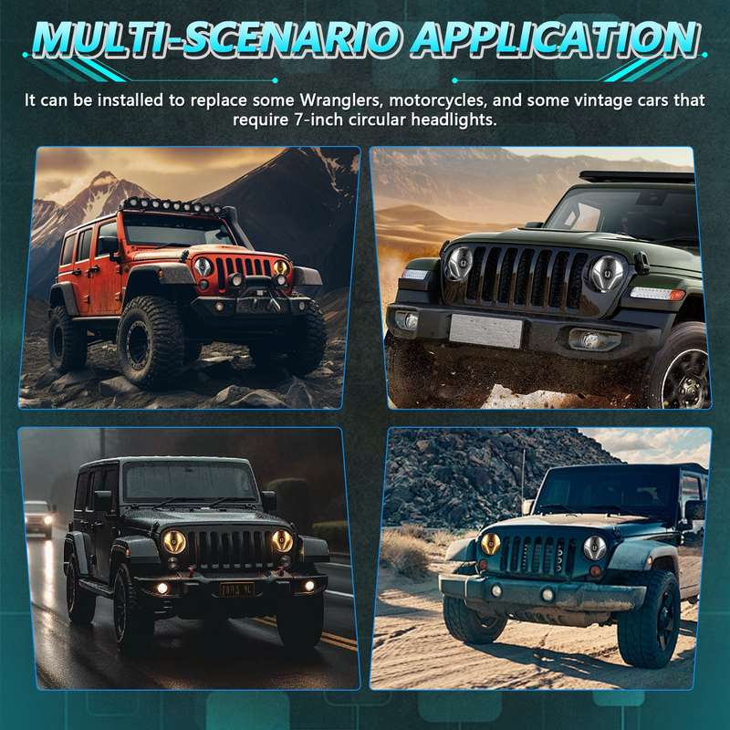 7 inch Beetle Style High-power Car Headlights For Wrangler(R14)