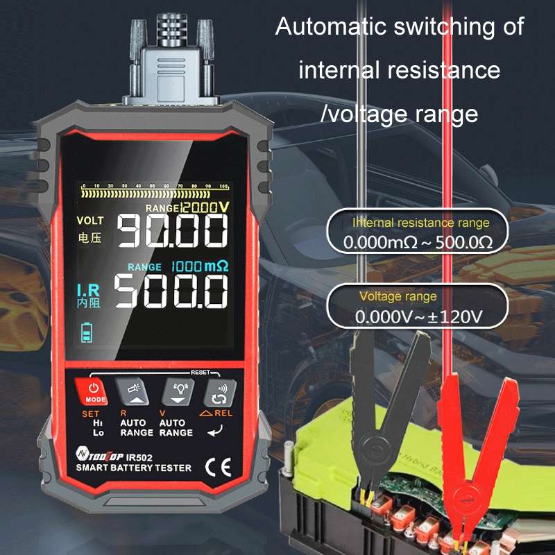 Battery Internal Resistance Tester Lead-Acid Alkaline Lithium Battery Tester, Model: IR502