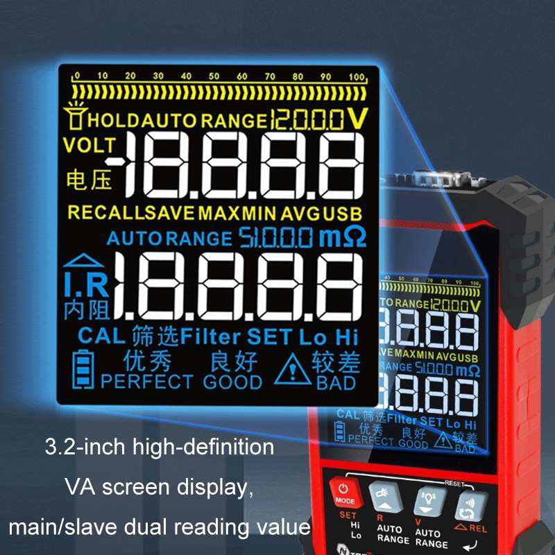 Battery Internal Resistance Tester Lead-Acid Alkaline Lithium Battery Tester, Model: IR502