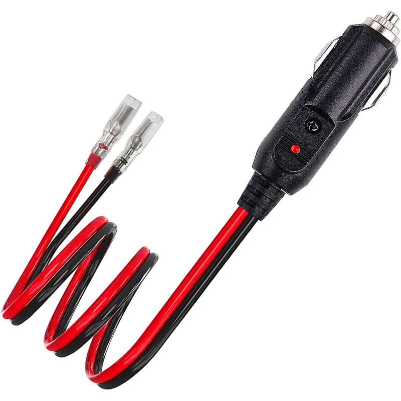 1pair 16AWG 15A 12V/24V Fused Cigarette Lighter Plug With Lead