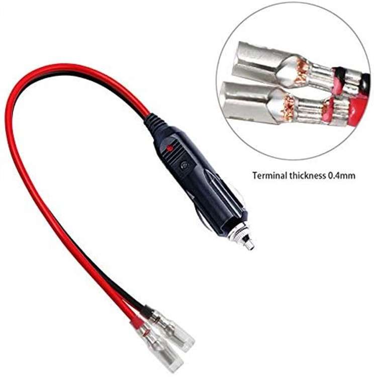 1pair 16AWG 15A 12V/24V Fused Cigarette Lighter Plug With Lead