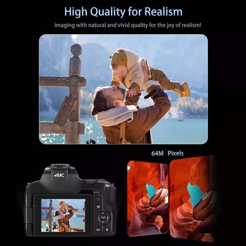 G700 4K / 64MP WiFi Digital Video Camera Camcorder 3.0 Inch IPS Screen 12X Optical Zoom