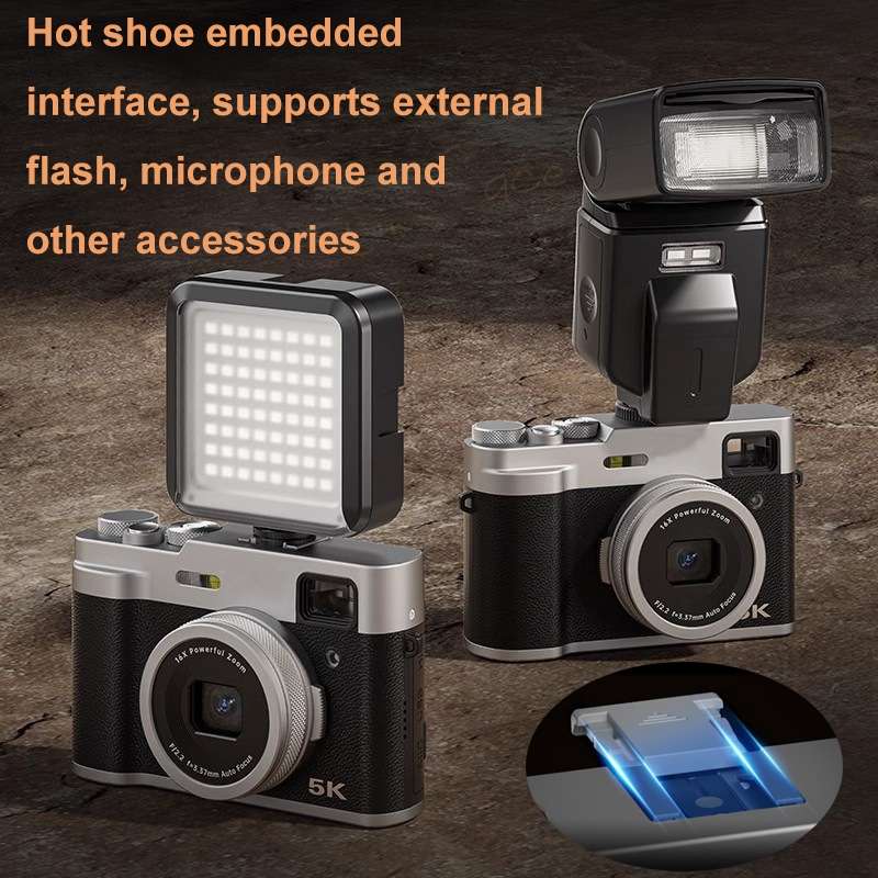 DC203 5K/30FPS 2.8-Inch Screen 16X Front And Rear Dual-Camera HD Digital Camera