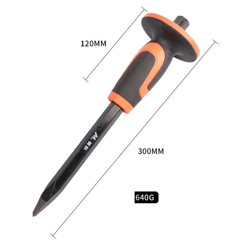MYTEC Upgraded Tip 300mm Forged Hexagonal Rod Chisel Big Top Cap Industrial Grade Forged Steel Chise