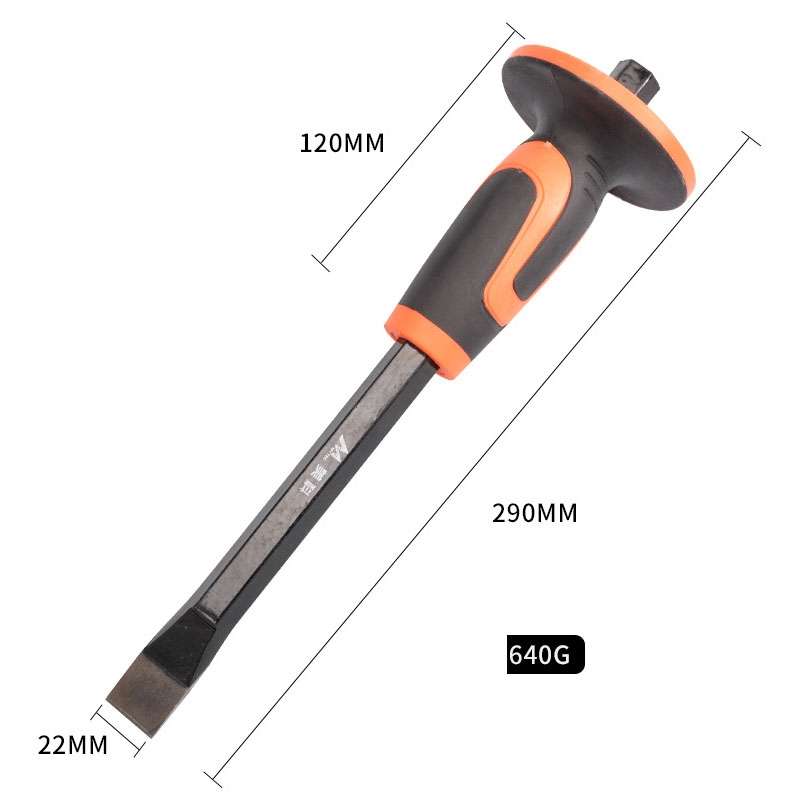 MYTEC Upgraded Flat 290mm Forged Hexagonal Rod Chisel Big Top Cap Industrial Grade Forged Steel Chis