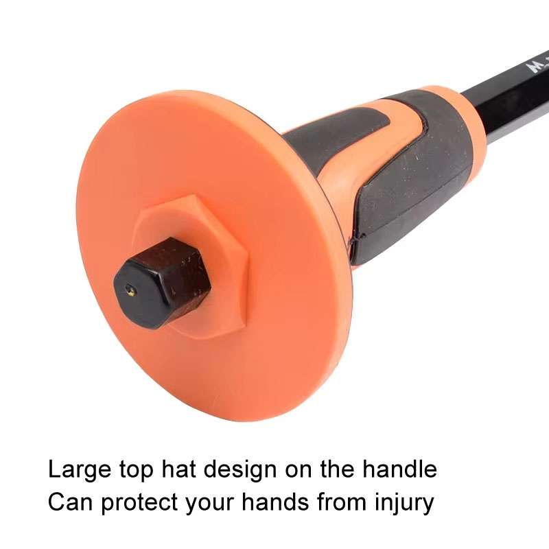 MYTEC Upgraded Flat 246mm Forged Hexagonal Rod Chisel Big Top Cap Industrial Grade Forged Steel Chis