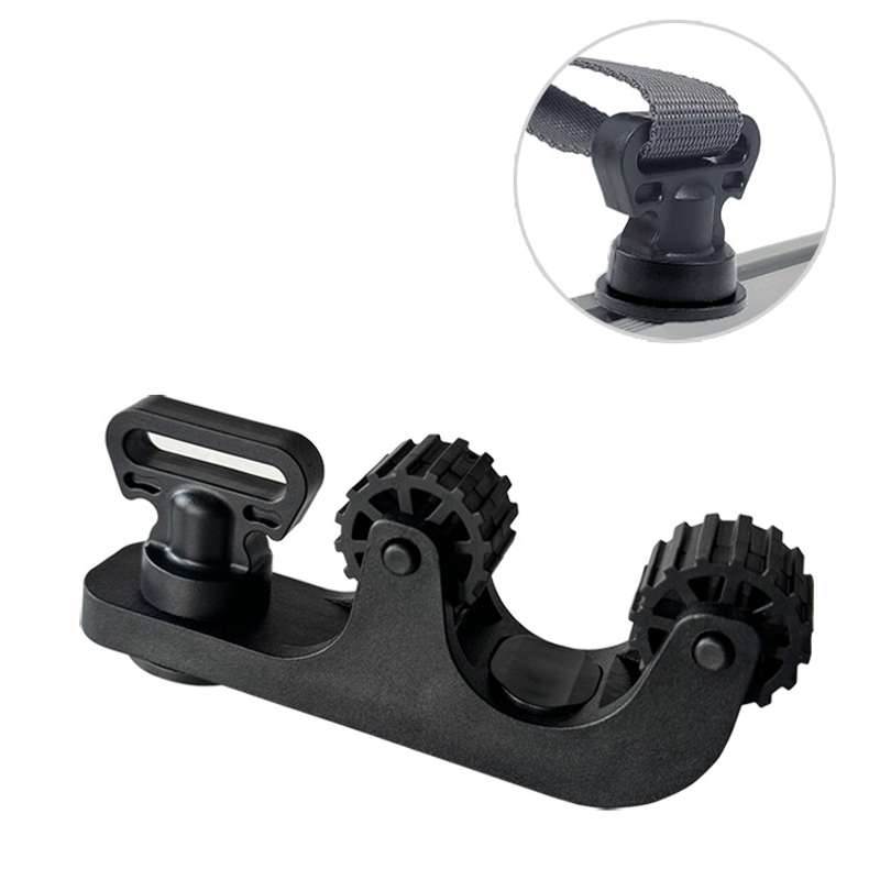 Canoe Paddle Fishing Rod Holder Rail Bracket, Specification: Fixed Roller + Nylon Ring