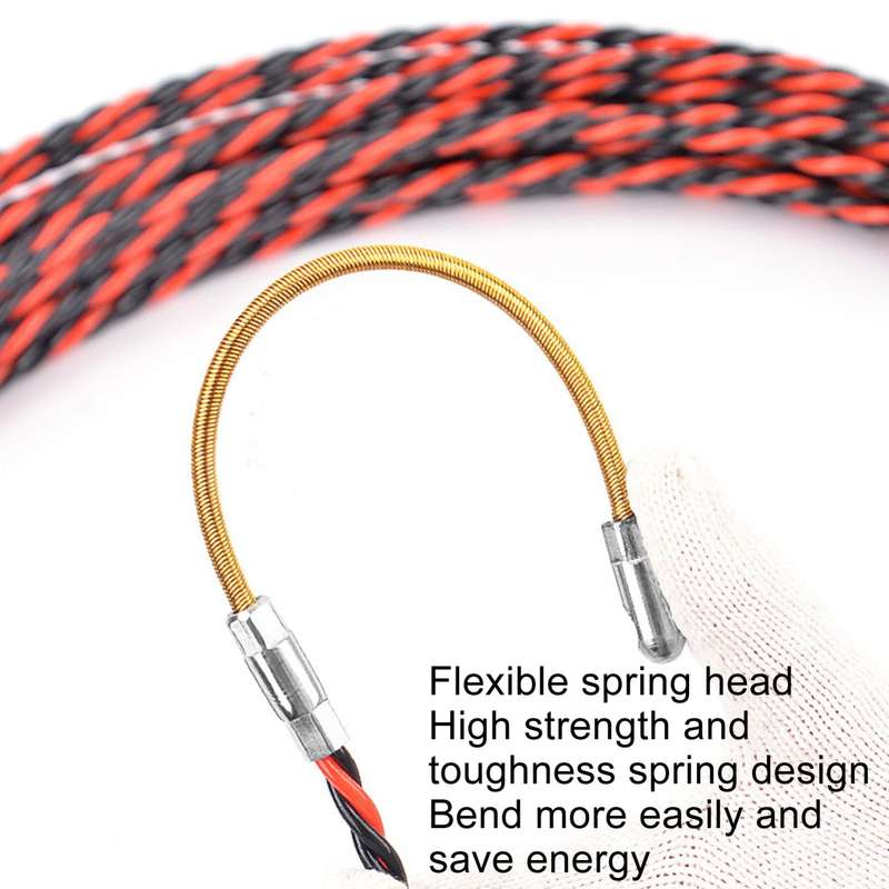 15m Round Head Dual Color Pipe Threading Puller Electrician Manual Threader