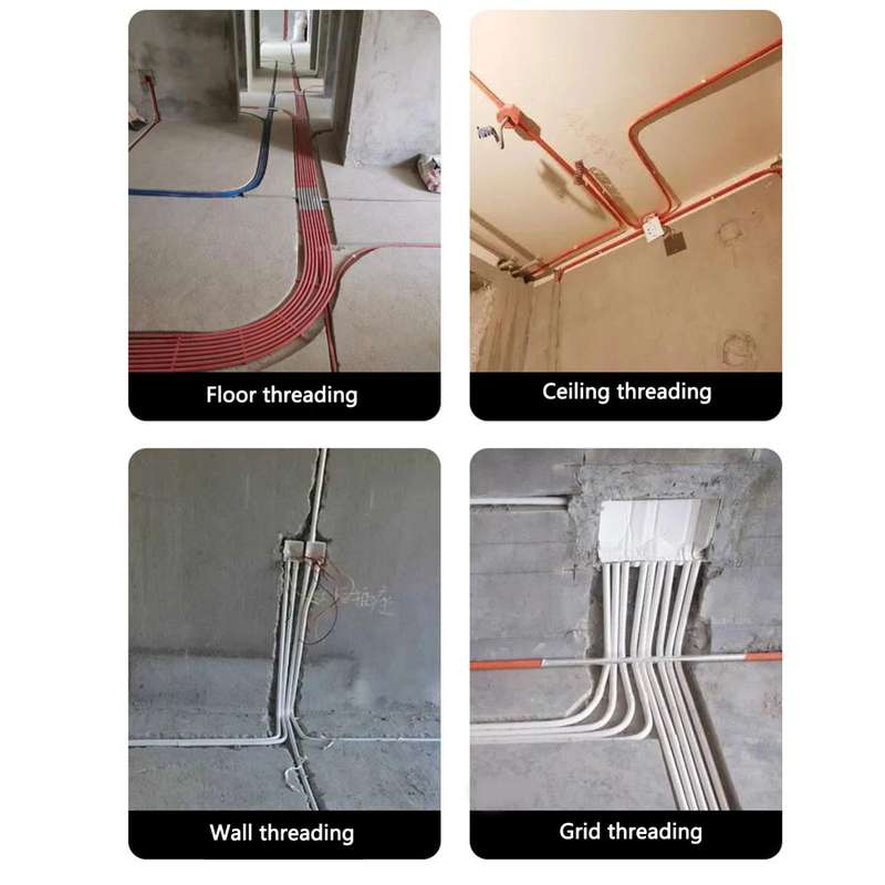 15m Round Head Dual Color Pipe Threading Puller Electrician Manual Threader