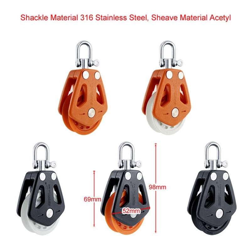 BSET MATEL Marine Nylon Plastic Swivel Bearing Single Pulley(Type 3)