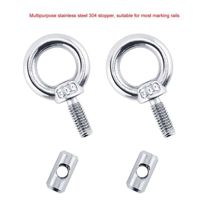 RV Sunshade 304 Stainless Steel Slide Rail Ring, Specifications: 2pcs M4 Ring + Cylinder