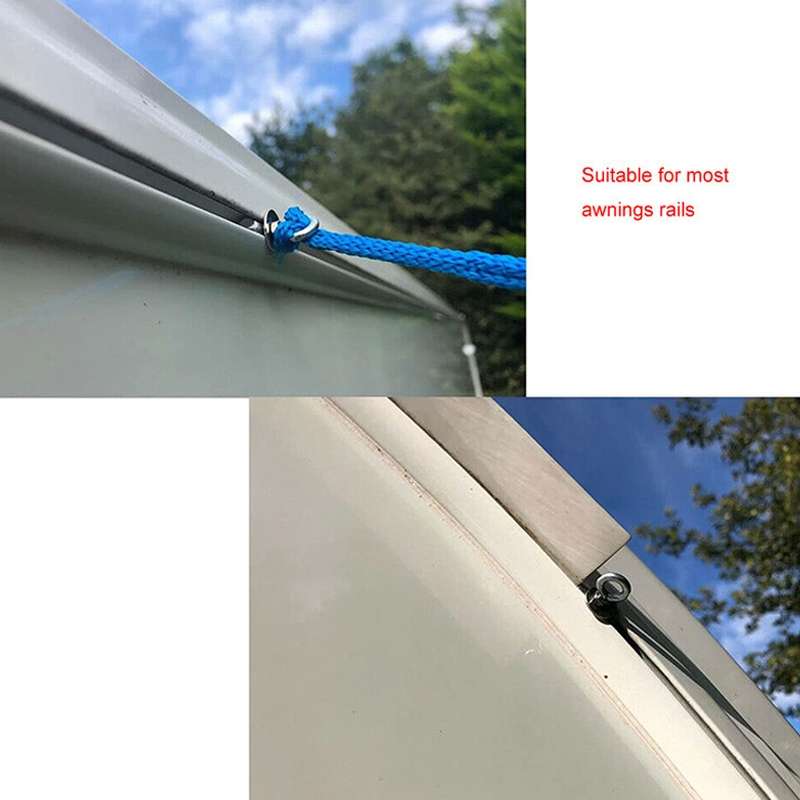 RV Sunshade 304 Stainless Steel Slide Rail Ring, Specifications: 2pcs M4 Ring + Cylinder