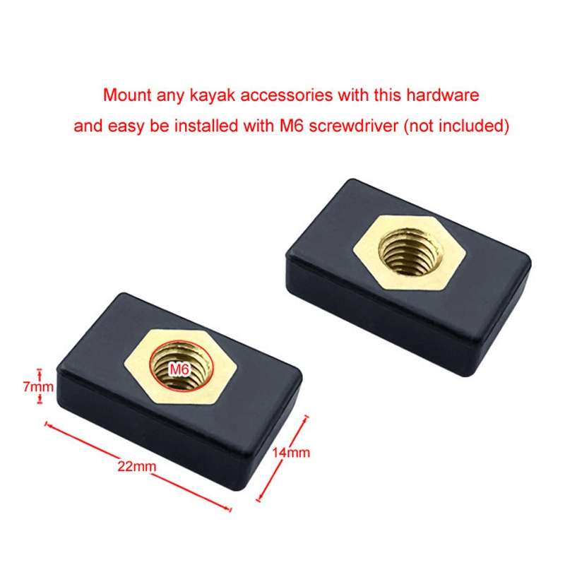 2pcs Kayak Canoe Copper Slide Nut Fishing Rod Holder Base