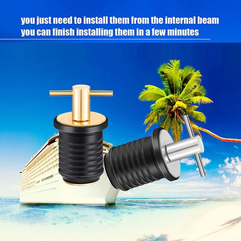 Marine Motorboat Deck Cross Drain Plug Screw, Size: Copper For 32mm