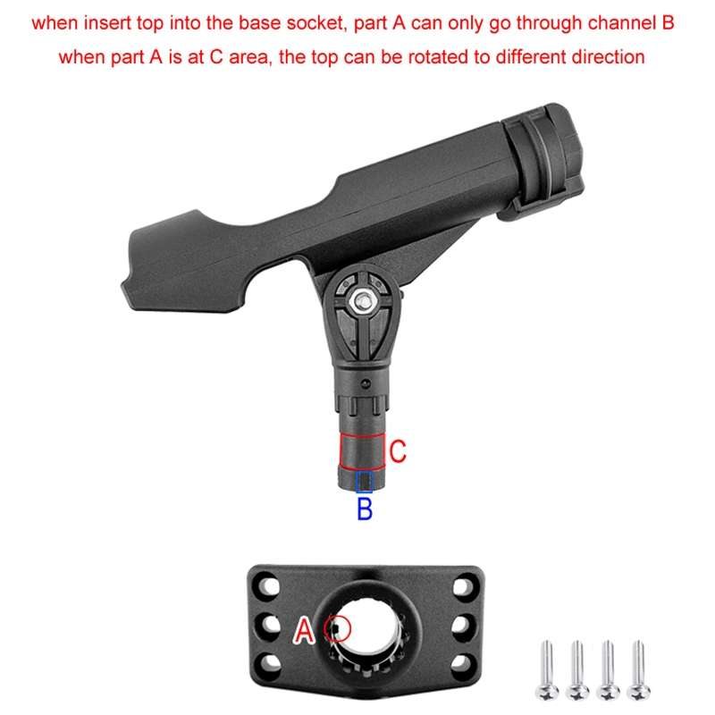 Boat Kayak 360 Degree Adjustable Fishing Rod Holder(235MM)