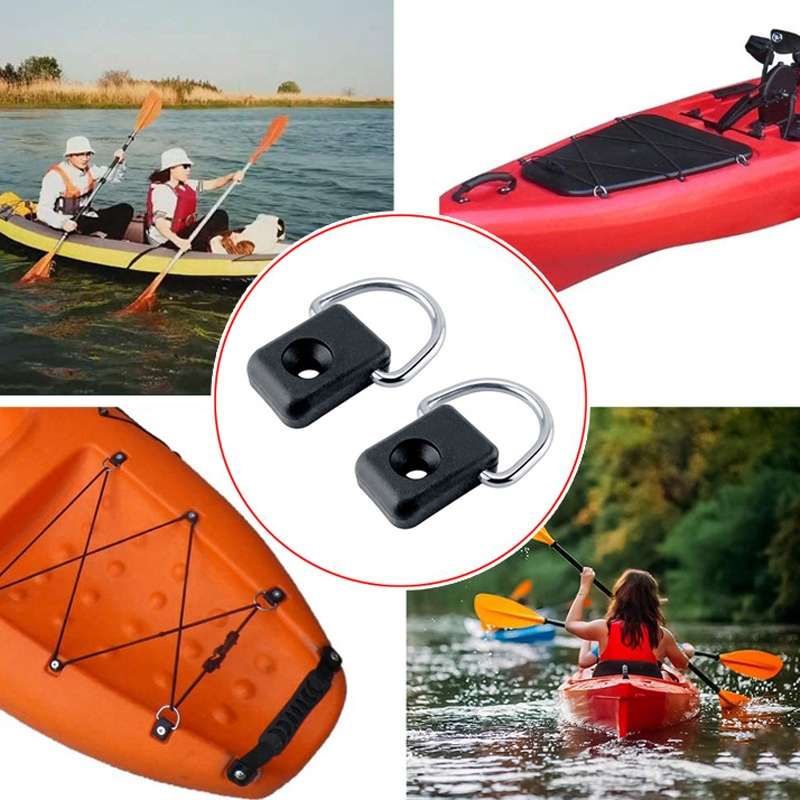 6pcs Fishing Kayak Backrest Elastic Rope Square D-ring Buckle