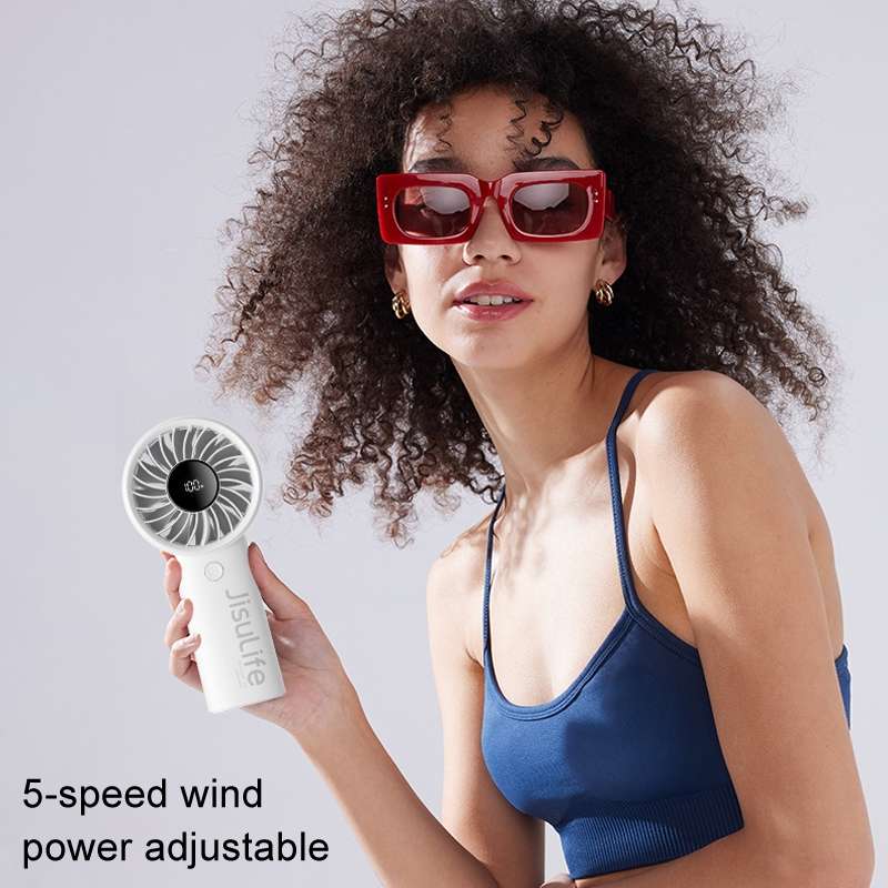 JisuLife Life4 Handheld Portable Small Rechargeable Fan, Battery Capacity: 5000mAh Pink
