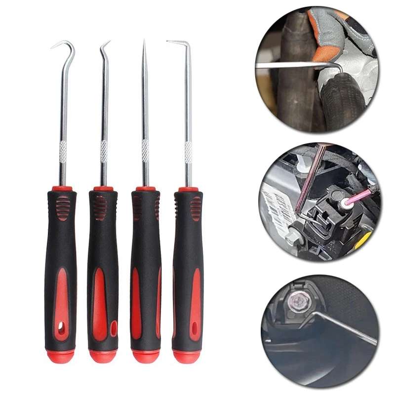 4pcs /Set Auto Oil Seal Screwdrivers O-Ring Seal Gasket Puller Remover Pick Hooks Tire Repair Tool