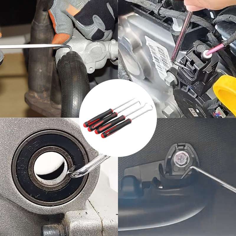 4pcs /Set Auto Oil Seal Screwdrivers O-Ring Seal Gasket Puller Remover Pick Hooks Tire Repair Tool
